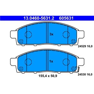 13.0460-5631.2 Bromsbeläggssats, skivbroms ATE - Top1autovaruosad