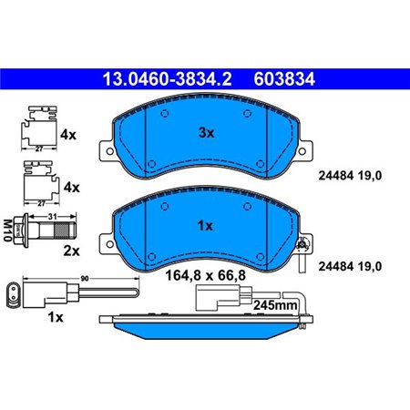 13.0460-3834.2 Brake Pad Set, disc brake ATE