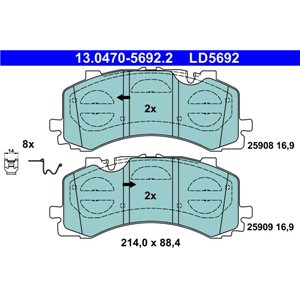 13.0470-5692.2 Комплект тормозных колодок, дисковый тормоз ATE - Top1autovaruosad