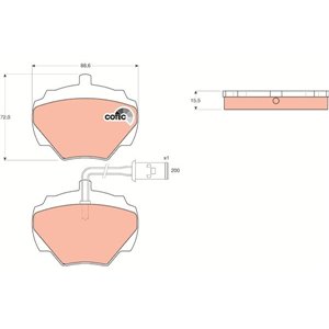 GDB976 Комплект тормозных колодок, дисковый тормоз TRW     