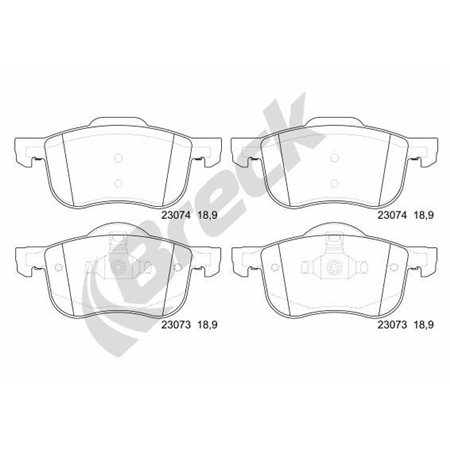 23073 00 703 00 Brake Pad Set, disc brake BRECK