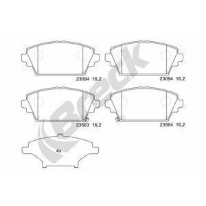 23094 00 701 00 Комплект тормозных колодок, дисковый тормоз BRECK     