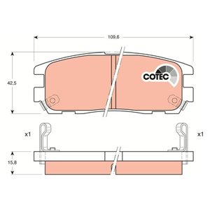 GDB1187 Комплект тормозных колодок, дисковый тормоз TRW     