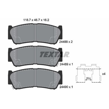 2448801 Комплект тормозных колодок, дисковый тормоз TEXTAR