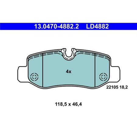 13.0470-4882.2 Brake Pad Set, disc brake ATE