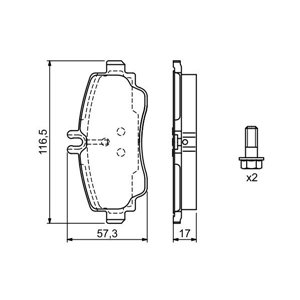 0 986 424 470 BOSCH Piduriklotside komplekt, ketaspidur     