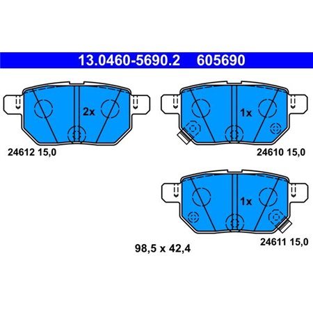 13.0460-5690.2 Brake Pad Set, disc brake ATE