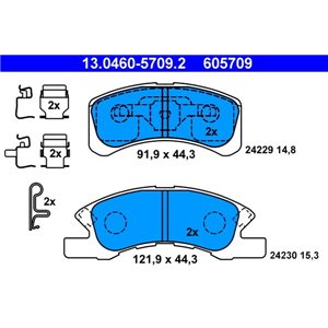 13.0460-5709.2 Комплект тормозных колодок, дисковый тормоз ATE - Top1autovaruosad