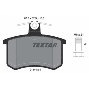 2114401 TEXTAR Piduriklotside komplekt, ketaspidur     