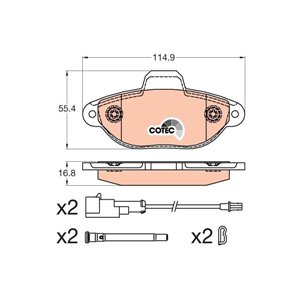 GDB2041 Комплект тормозных колодок, дисковый тормоз TRW     