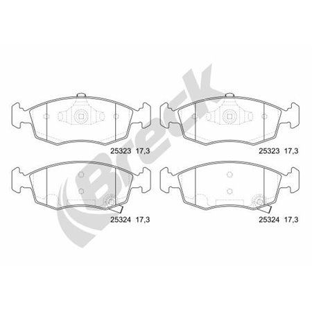 25323 00 702 10 Комплект тормозных колодок, дисковый тормоз BRECK