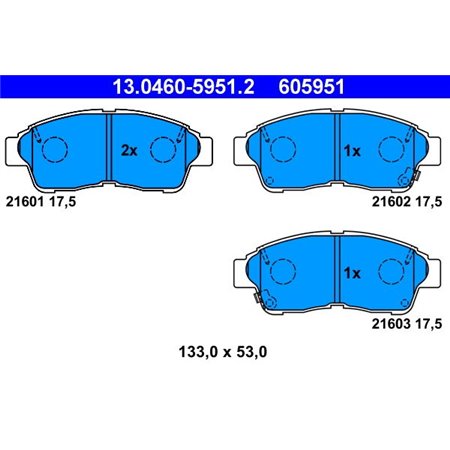 13.0460-5951.2 Brake Pad Set, disc brake ATE