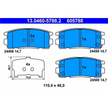 13.0460-5788.2 Brake Pad Set, disc brake ATE