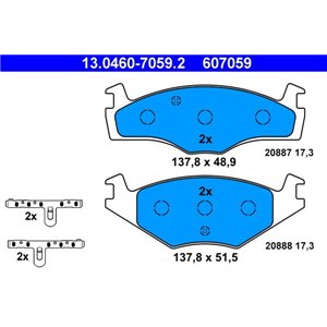 13.0460-7059.2 Комплект тормозных колодок, дисковый тормоз ATE - Top1autovaruosad