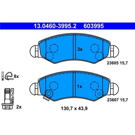 13.0460-3995.2 Brake Pad Set, disc brake ATE