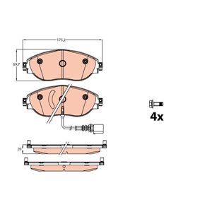 GDB2114 Brake Pad Set, disc brake TRW - Top1autovaruosad