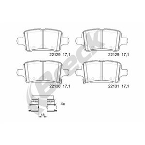 22129 00 704 00 BRECK Piduriklotside komplekt, ketaspidur     