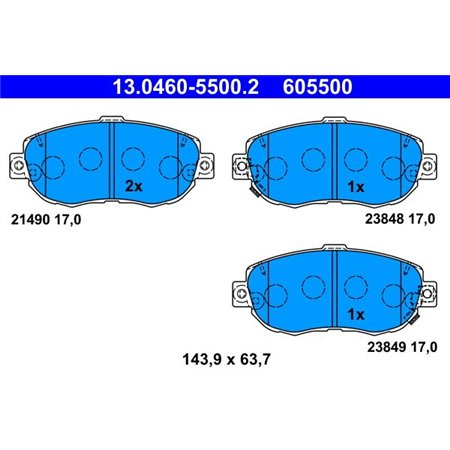 13.0460-5500.2 Brake Pad Set, disc brake ATE