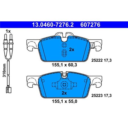 13.0460-7276.2 Brake Pad Set, disc brake ATE