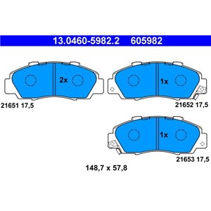 13.0460-5982.2 Brake Pad Set, disc brake ATE - Top1autovaruosad