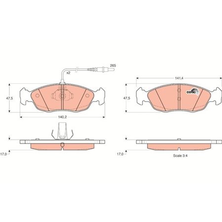 GDB1104 Brake Pad Set, disc brake TRW