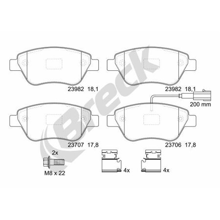 23979 00 701 10 Комплект тормозных колодок, дисковый тормоз BRECK
