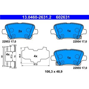 13.0460-2631.2 Piduriklotsi komplekt,ketaspidur ATE - Top1autovaruosad