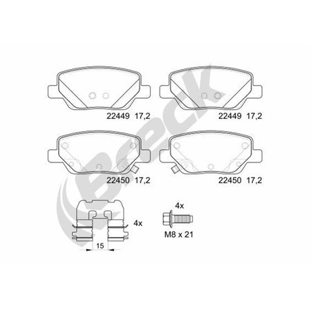 22449 00 704 00 Brake Pad Set, disc brake BRECK