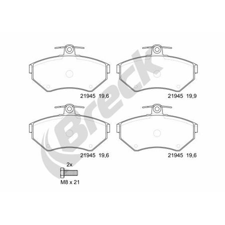 21945 10 701 00 Brake Pad Set, disc brake BRECK