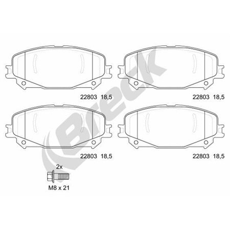 22803 00 701 00 Brake Pad Set, disc brake BRECK