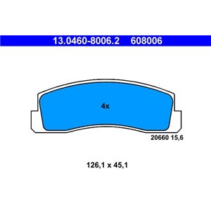 13.0460-8006.2 Комплект тормозных колодок, дисковый тормоз ATE - Top1autovaruosad