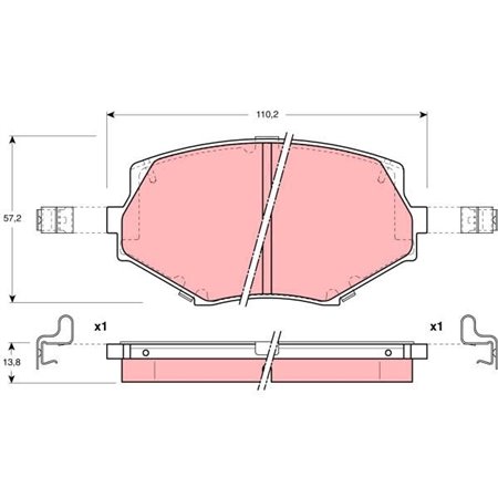 GDB3103 TRW Piduriklotside komplekt, ketaspidur     