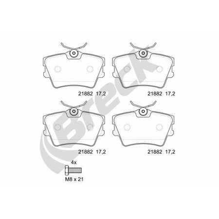 21882 00 704 00 Brake Pad Set, disc brake BRECK