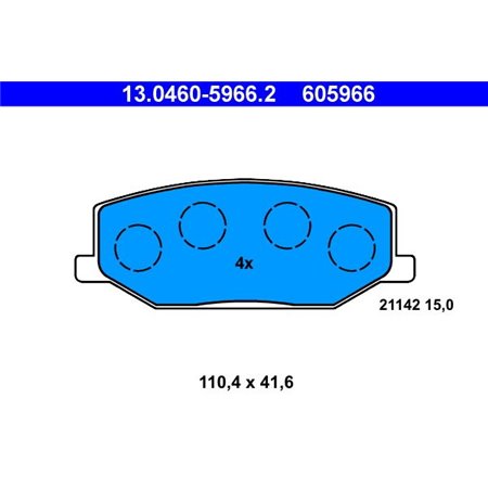 13.0460-5966.2 Brake Pad Set, disc brake ATE