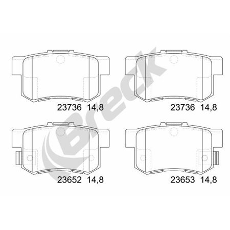 23652 00 704 00 Brake Pad Set, disc brake BRECK