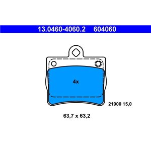 13.0460-4060.2 Комплект тормозных колодок, дисковый тормоз ATE     