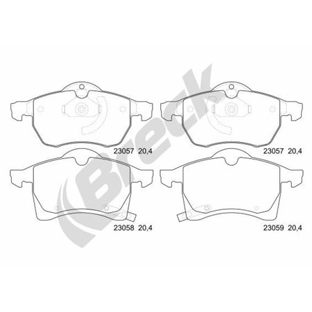 23057 00 701 10 Комплект тормозных колодок, дисковый тормоз BRECK
