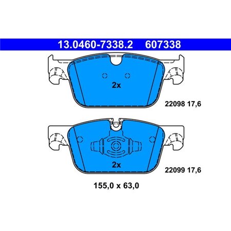 13.0460-7338.2 Bromsbeläggssats, skivbroms ATE