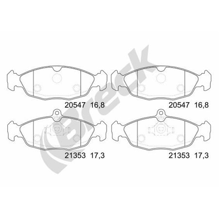 20547 00 702 00 Комплект тормозных колодок, дисковый тормоз BRECK