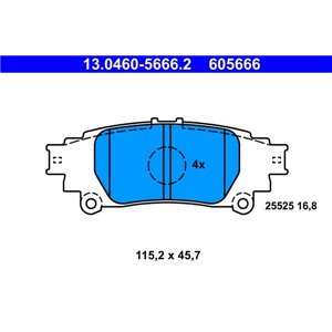 13.0460-5666.2 Комплект тормозных колодок, дисковый тормоз ATE - Top1autovaruosad