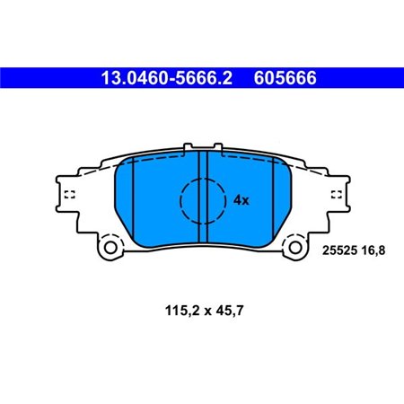 13.0460-5666.2 Brake Pad Set, disc brake ATE