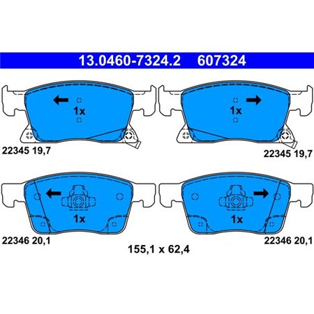 13.0460-7324.2 Brake Pad Set, disc brake ATE