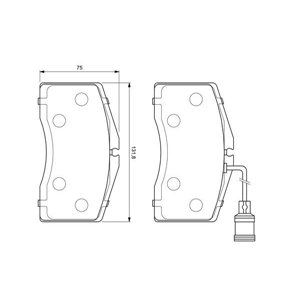 0 986 424 664 BOSCH Piduriklotside komplekt, ketaspidur     