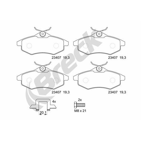 23407 00 702 00 Brake Pad Set, disc brake BRECK