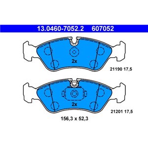 13.0460-7052.2 Комплект тормозных колодок, дисковый тормоз ATE - Top1autovaruosad