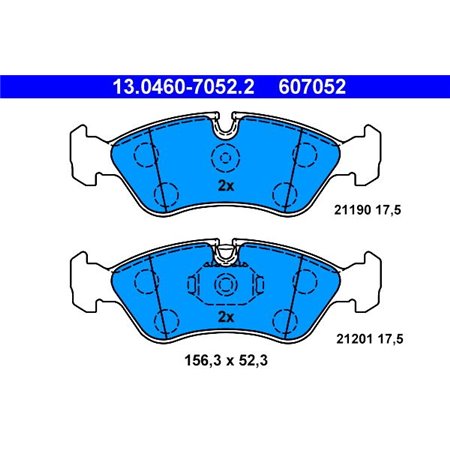 13.0460-7052.2 Brake Pad Set, disc brake ATE