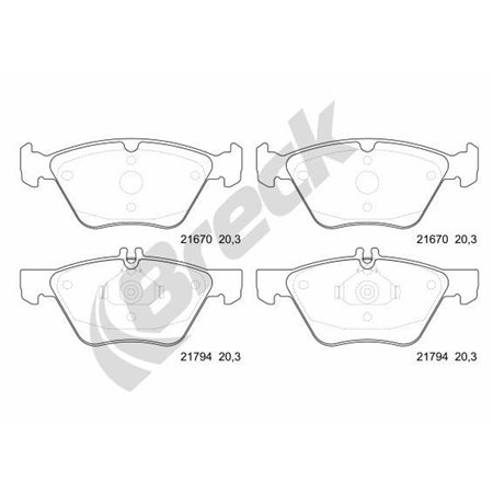 21670 00 701 20 Комплект тормозных колодок, дисковый тормоз BRECK