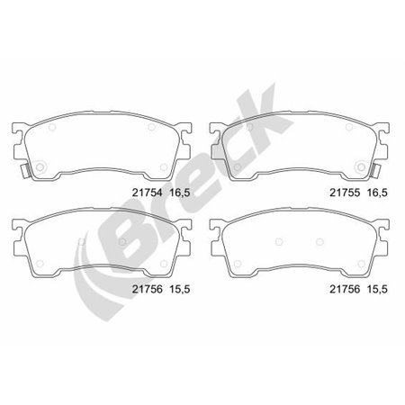 21755 00 701 10 Комплект тормозных колодок, дисковый тормоз BRECK