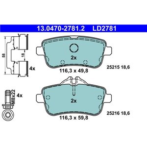 13.0470-2781.2 Brake Pad Set, disc brake ATE - Top1autovaruosad