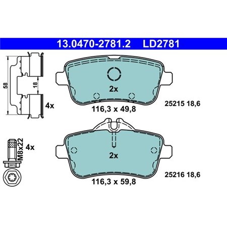 13.0470-2781.2 Brake Pad Set, disc brake ATE